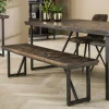 Banc de table en bois de teck brun motif croisé 170 cm AMBON