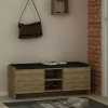 Banc d'entrée effet chêne avec rangement chaussures MARFA