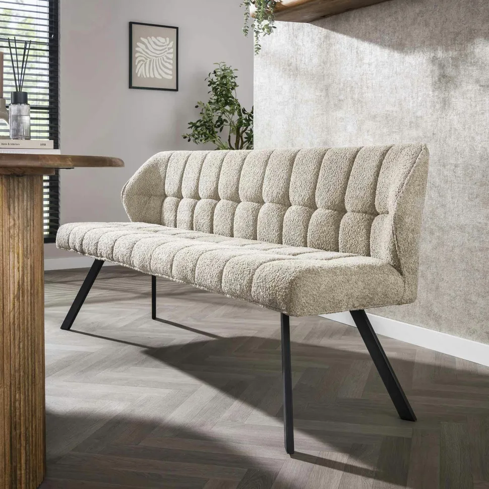 Banc en bouclette sable 180 cm MELBOURNE