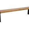 Banc hévéa recyclé naturel et métal noirci 205X36X45cm DOCKER