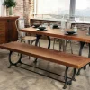Banc industriel vintage bois recyclé 180 cm LEEDS