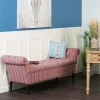 Banc méridienne capitonnée rayures coton BUTTON