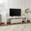 Banc TV moderne avec rangement - effet marbre MARFA