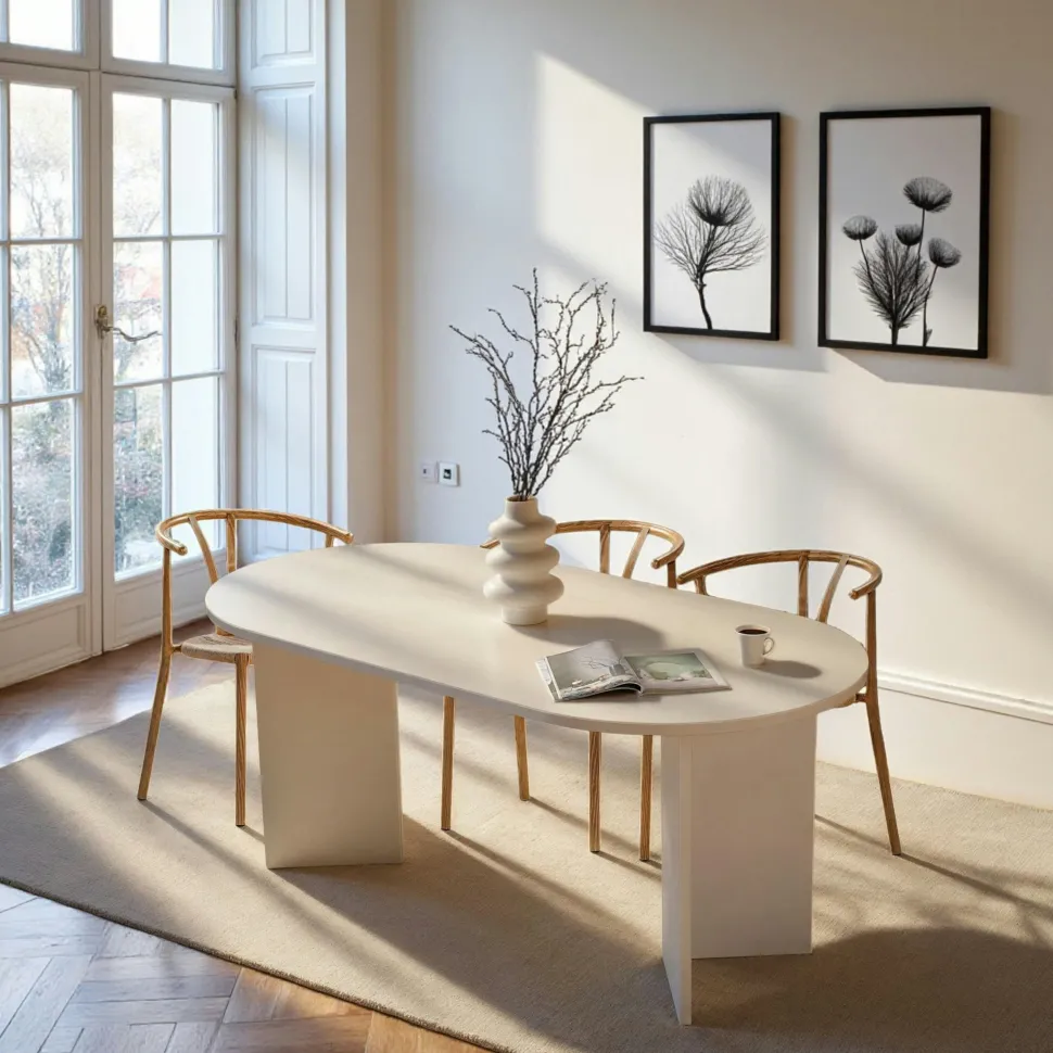 Banc TV moderne blanc avec rangement - effet laque MARFA