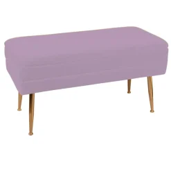 Banquette 2 places tissu rose pieds dorés TIM