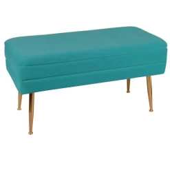 Banquette 2 places tissu rose pieds dorés TIM