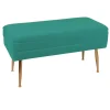 Banquette 2 places tissu vert pieds dorés TIM