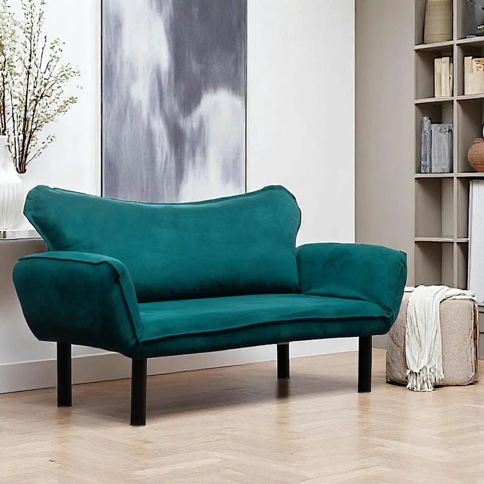 Banquette-lit bleu canard - ultra-compact, LUCCA