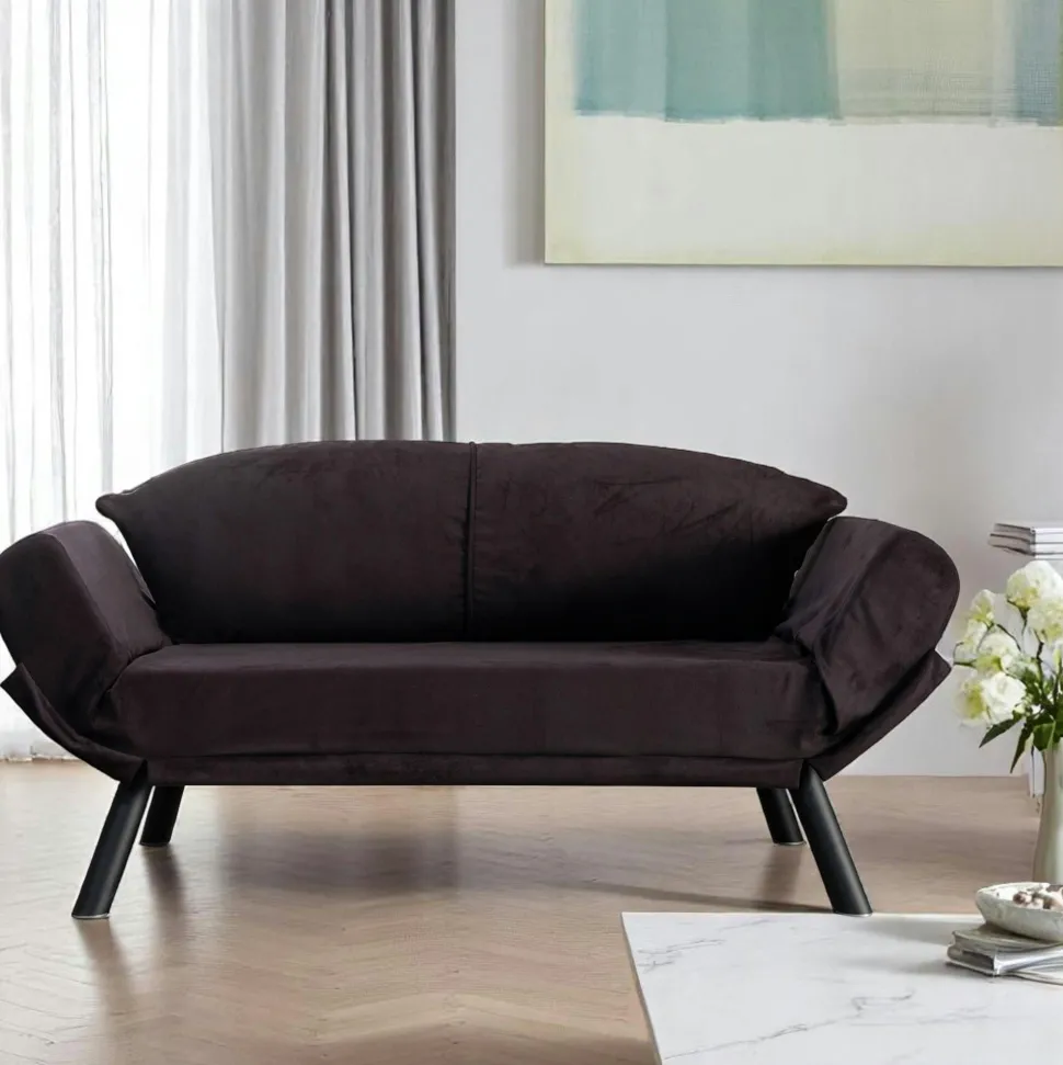 Banquette-lit noire - format compact LUCCA