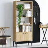 Bibliothèque moderne effet bois clair - séparateurs livres JENA