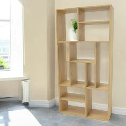 Bibliothèque ouverte Hévéa 8 niches déstructurées 90x30x90cm BALTIC