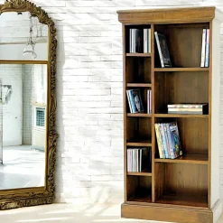 Bibliothèque ouverte Hévéa 10 niches - 4 grandes, 6 petites - 52x25x109,9cm TRADITION