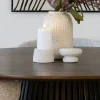 Bougeoir déco en ciment (lot de 2) - gris, formes coupelles basses