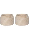 Bougeoir en travertin naturel (lot de 2) - style contemporain