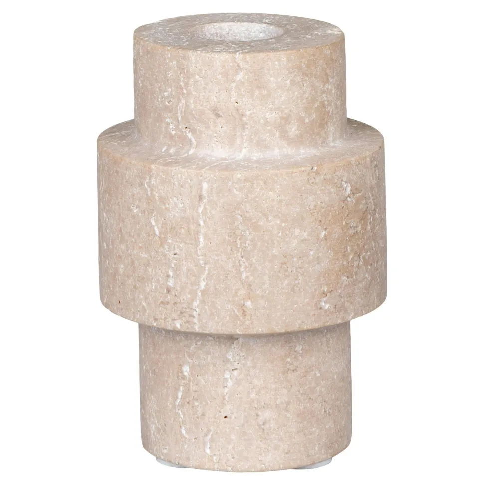 Bougeoir en travertin naturel (lot de 2) - style contemporain