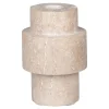 Bougeoir en travertin naturel - forme totem moderne et minimaliste