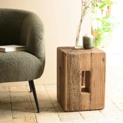 Bout de canapé / tabouret déco pin recyclé DENVER