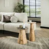 Bout de canapé en bois acacia – pied conique (lot de 2) MELBOURNE