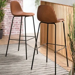 Bout de canapé en bois acacia – pied conique (lot de 2) MELBOURNE