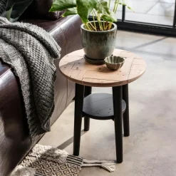 Bout de canapé en bois recyclé FSC motif chevron FAGA