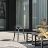 Bout de canapé jardin en aluminium noir STOCKHOLM