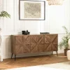 Buffet 3 portes bois recyclé marqueterie KORKAI
