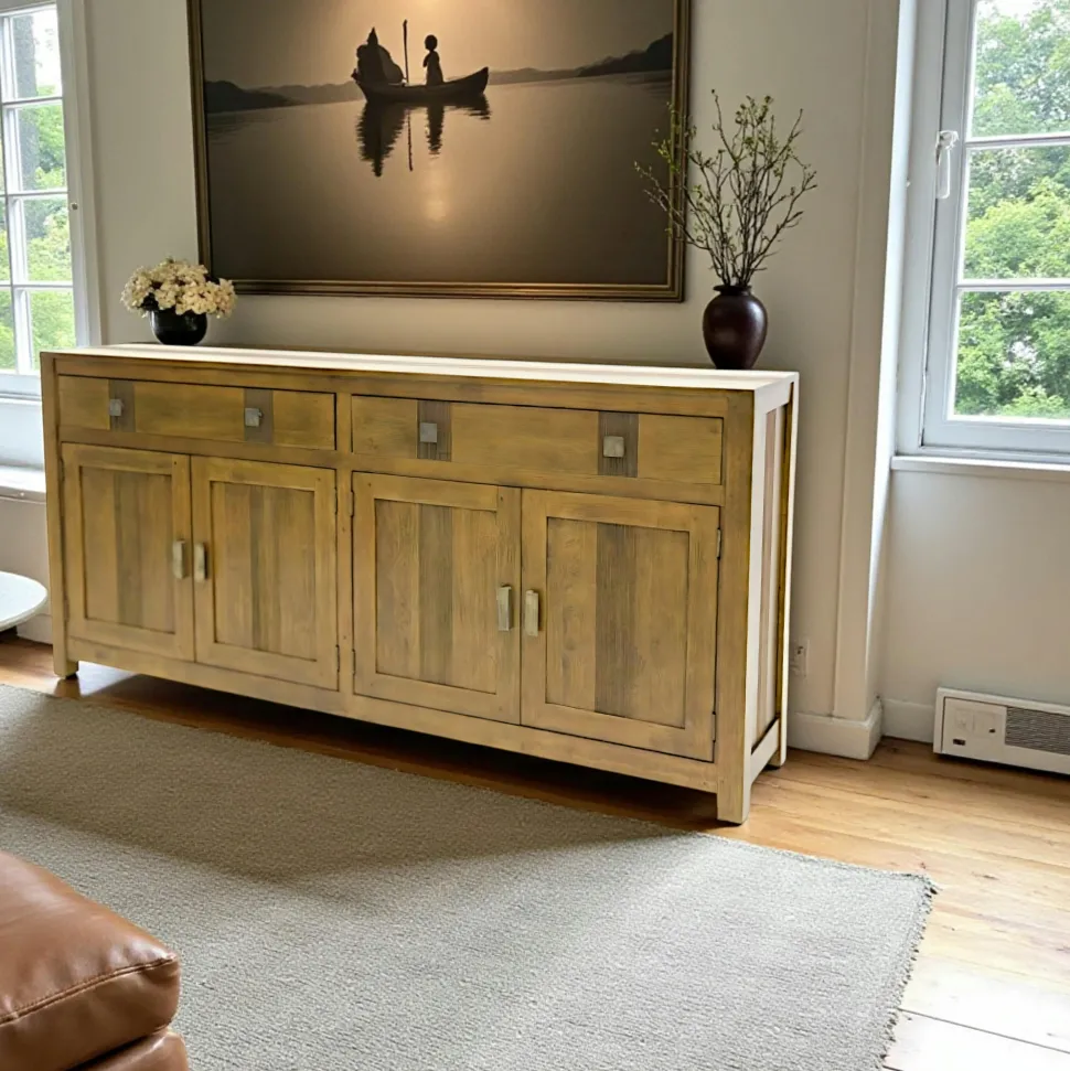 Buffet 4 portes exotique hévéa 180cm GALA