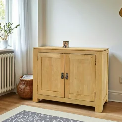 Buffet 2 portes exotique hévéa 96cm HELENA