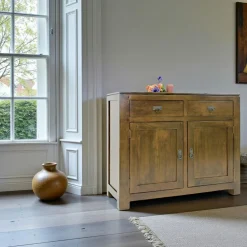 Buffet 2 portes exotique hévéa 110cm HELENA