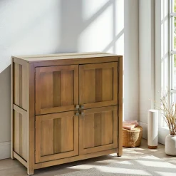 Buffet 4 portes hévéa massif exotique 97x100cm GALA