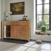 Buffet 3 portes hévéa 150x50x100cm TESSA