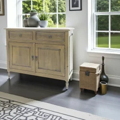 Buffet ancien 2 portes bois massif hévéa 100cm TRADITION