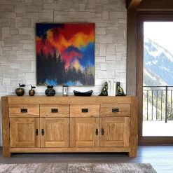 Buffet bahut chêne 4 portes 193cm FJORD