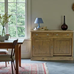 Buffet bas Hévéa 2 portes coulissantes, 2 tiroirs 137x52x95cm TRADITION