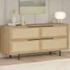 Buffet bohème 4 portes, cannage et ouverture frontale VAREN