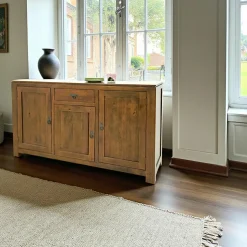 Buffet bois exotique hévéa 160cm HELENA