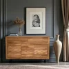 Buffet bois massif 3 portes - frise décorative ROSETO