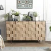 Buffet contemporain bois de sapin damier CARPATES