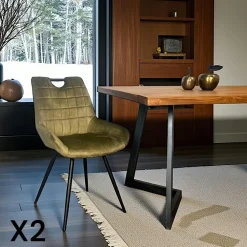 Buffet contemporain bois de sapin damier CARPATES