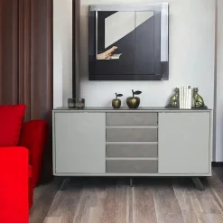 Buffet contemporain en verre gris clair OTTAWA