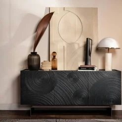 Buffet design avec plateau en céramique blanche GIULIA