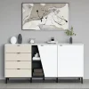 Buffet design contemporain noir et blanc à pan oblique JENA