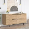 Buffet design moderne effet bois à ouverture frontale VAREN