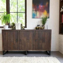 Buffet en bois brun recyclé 3 portes SAMOA