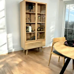 Buffet en bois de chêne blanc (4 portes) COLOGNE