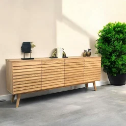 Buffet en bois de chêne blanc (4 portes) COLOGNE