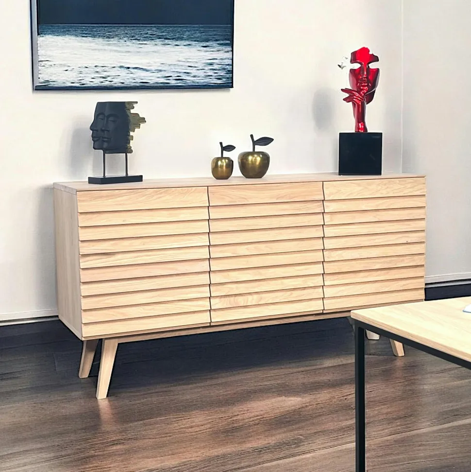 Buffet en bois de chêne blanc (4 portes) COLOGNE