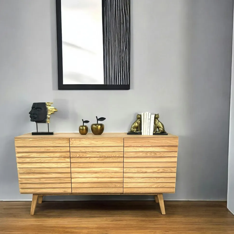 Buffet en bois de chêne blanc (4 portes) COLOGNE