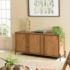 Buffet en teck recyclé 3 portes bois massif 148 cm SWING
