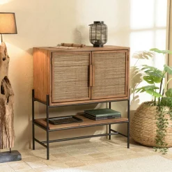 Buffet enfilade 150 cm en teck recyclé 4 tiroirs SWING